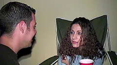 Brunette Missy Blue wearing miniskirt gets fucked hardcore in a couples sex