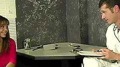 Lani Lane with natural tits gets pinned hardcore by a doctor in uniform