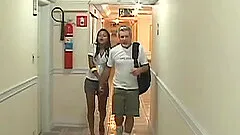 Luscious Brazilian babe giving blowjob then getting pounded hardcore