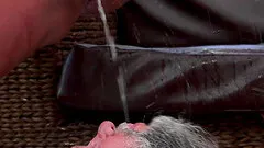 Grandpa drinks Nia Black's piss before vending his wrath on her pussy