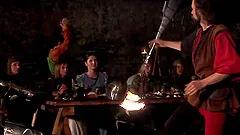 Babes wearing parody outfit get drilled Hardcore in fantastic group sex