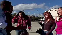 An afternoon get together turns into a wild interracial orgy