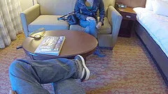 A hidden cam catches a guy slamming a hottie in a hotel