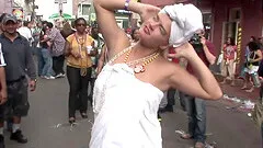 Lecherous cowgirls flashes her big melons in public