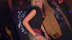 Elegant babes in miniskirt displaying her nice ass in the club party