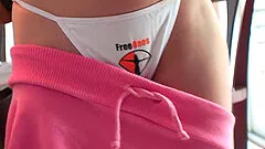 Petite Britney Spring plays with chocolate then climbs in the sink