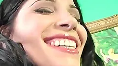 Bimbo with nice ass yelling while her pussy is screwed hardcore doggy style in ffm sex