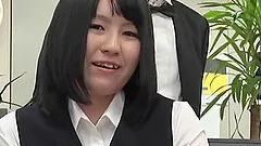 Cute Japanese secretary gets fucked while her coworkers watch