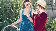 Kinky lesbian teen with glasses getting her hairy pussy licked