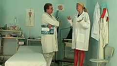 Two doctors strip down in an exam room and fuck their brains out