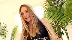 Blonde babe with a nice ass enjoying a hardcore interracial fuck