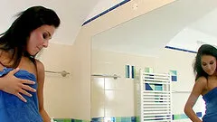 Brunette beauty works her wet beaver until she cums a couple of times