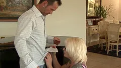 Tattooed blonde milf in hardcore anal action with a facial cumshot