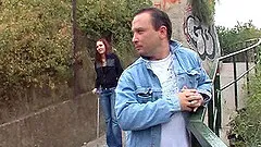 Unashamed redhead gets messy facial after ass rimming Mmf threesome