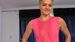 A fresh punk slut is getting her first lesson in blowjob