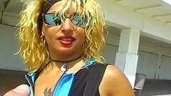 Anal blonde giving blowjob before taking facial cumshot