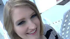 Tattooed blonde with nice juggs pegging her boyfriend