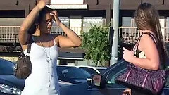 Long haired lesbian couple getting freaky in the shower