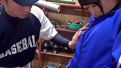 Japanese cutie gets her pussy pocked by a half a baseball team