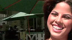 Hot cougar with petite perky tits sucking a big black cock