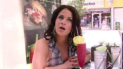 High-heeled slut with perky tits enjoying a hardcore interracial fuck