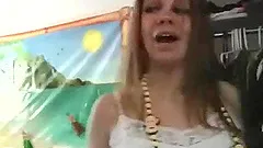 Coeds playing dress up and fucking at dorm room sex party