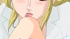 Blonde anime babe with large tits