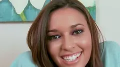 Teen cutie pleasuring her soft pussy in close-up