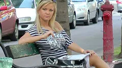 Lovely blonde doll loves sitting on a hard pecker