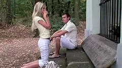 Hippie amateur babe rides a throbbing cock in nature