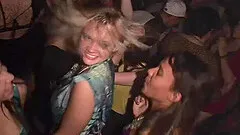 Compassionate amateur babes with small tits dancing lovely in the club party