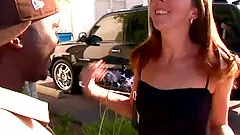 Pretty porn star with a great body enjoying a hardcore interracial fuck on her bed