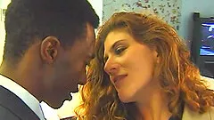 Tattooed cougar getting superb rim job before being drilled hardcore in threesome interracial sex