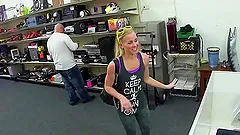 Sexy blonde tries to sell her car and offers her pussy to close the deal