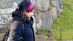 Curvy Joanna Angel gets on stage at the club and does a strip routine