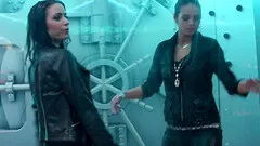 Party girls get up on the stage and dance in the shower