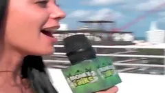 Blonde amateur chick shows pussy in close-up for cash