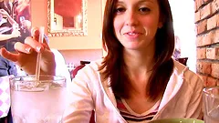 Victoria strips outdoors and flashes her tits and pussy