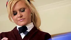 After class this horny coed's main priority is getting laid