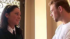 Hardcore banging action with brunette college girl Jessica Valentino