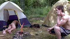 Camping in the woods is much more fun with a fat cock in the ass