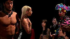 Sexy tattooed punk gives good head and sits on his hard dick