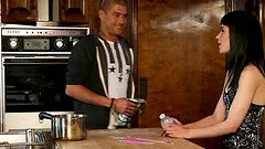 A skinny babe works up a sweat getting worked by a hung stud