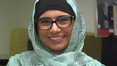 Bad girl Mia Khalifa gets naked in a public library