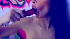 Beauty dildo anal fuck