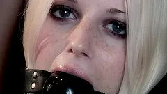 Blonde in fishnet and latex skirt sucking and riding cock before getting facial cumload