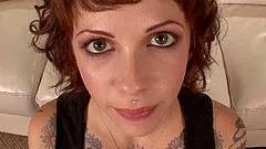 Adorable cowgirl gets her asshole fingered then throbbed after giving a blowjob  in a close up pov shoot