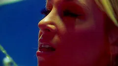 Blonde slut gets fucked in the bathroom after sucking dick and takes facial cumshot