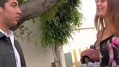 Car fucking action when she blows him then rides him in a van