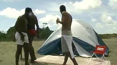 Zestful Brazilian babe gets her pussy licked then pounded hardcore outdoors